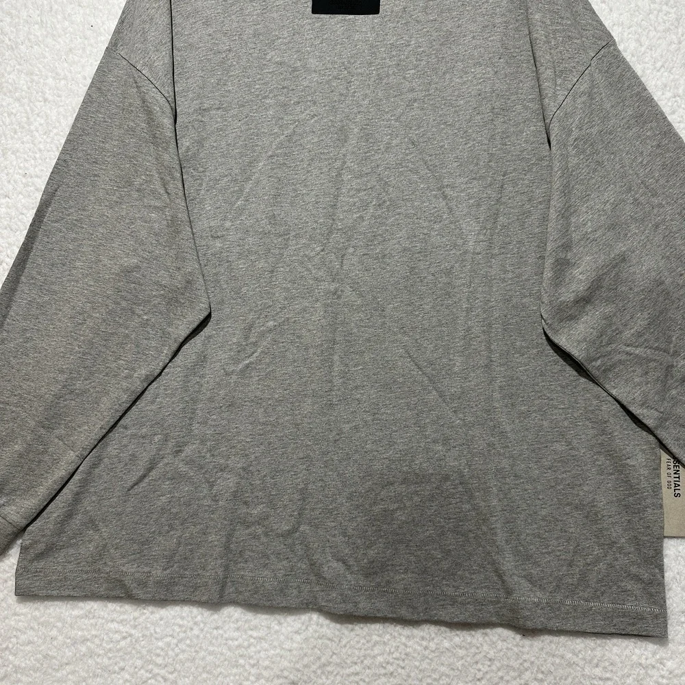 Fear of God Essentials Dark Heather‎ Oatmeal Long Sleeve T-Shirt Size Medium NWT